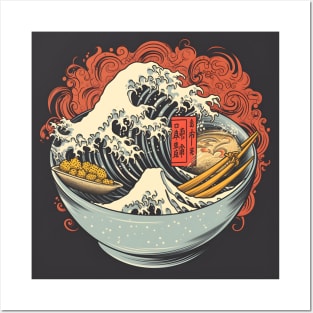 Ramen Noodles Great Wave Off Kanagawa Hokusai Posters and Art